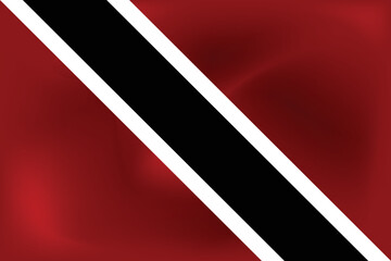 Wall Mural - National flag of Trinidad and Tobago. Realistic pictures flag