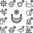 © rashadaliyev - Medical mask, coronavirus icon in a collection with other items