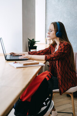 Outsourcing IT Projects, remote work, young professionals. female young programmer, developer working