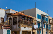 Acre Acco, Israel, June 2022 : Old Balcony On The Ancient House In The Old City Of Acre Or Acco In Northern Israel At The Mediterranean Sea.