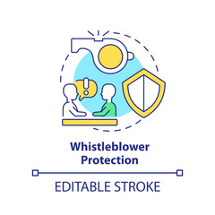 Wall Mural - Whistleblower protection concept icon. Ethical behavior in workplace abstract idea thin line illustration. Anti corruption. Isolated outline drawing. Editable stroke. Arial, Myriad Pro-Bold fonts used