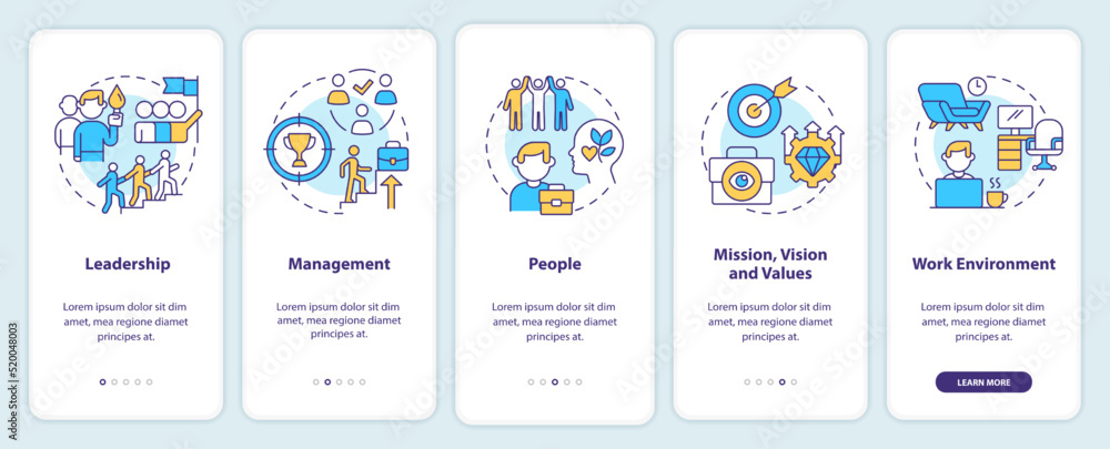 Things that impact workplace culture onboarding mobile app screen ...