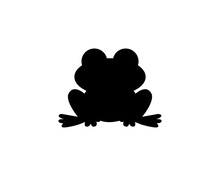 Frog Silhouette Icon Illustration  Template For Many Purpose. Isolated On White Background
