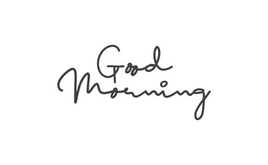 Wall Mural - Good morning lettering text. Vector line calligraphy.