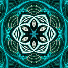 An Abstract Geometrical Pattern Created By Applying Fractal Mirroring Of A Photo Of An Emerald Jewel.