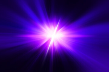 Wall Mural - ultraviolet light. violet blue fire lighting flare bright shining on black blur abstract for backgro