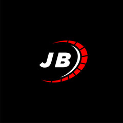 JB initial monogram for automotive logo with speed image design vector