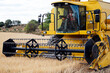 © ADDICTIVE STOCK - Combine harvester collecting wheat in field