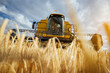 © ADDICTIVE STOCK - Combine harvester in agricultural field