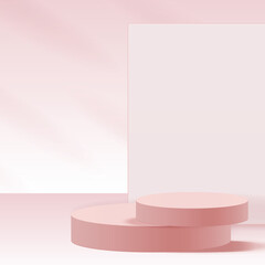 Poster - 3d background products minimal podium scene with geometric platform.