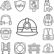 © rashadaliyev - Helmet, safety icon in a collection with other items