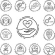 © rashadaliyev - Heart, hand, lgbt icon in a collection with other items