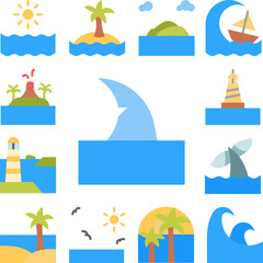 Sticker - Shark, ocean icon in a collection with other items