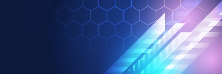 Artificial intelligence tech background. Digital technology, deep learning and big data concept. Abstract visual for screen template. Geometric artificial intelligence tech backdrop.