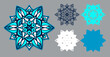 Multilayer 3D snowflake mandala. Paper craft for Christmas and New Year.