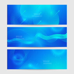 abstract geometric blue wide background banner layout design. business presentation banner with blue
