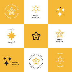 Wall Mural - star emblem design template set