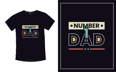 Sticker - Number 1 Dad Father typography t-shirt design