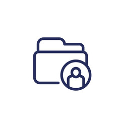 Canvas Print - Personal data folder line icon