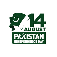 Wall Mural - Karachi - August 14, 2022. Pakistan Jashn-e Azadi (Translation: Happy Independence Day). Vector Logo Illustration.