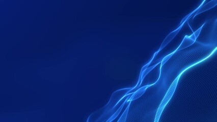Wall Mural - abstract wave digital technology background with blue light digital effect corporate concept