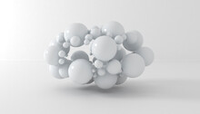 Abstract Cluster Of Blank 3d Spheres 