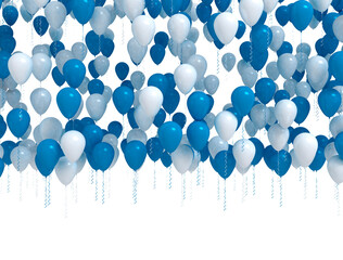 Sticker - Blue and white party balloons. Celebration and Party Background