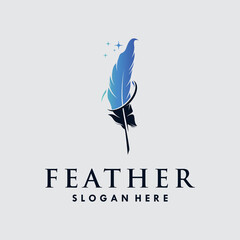 Poster - Feather Logo template Vector illustration