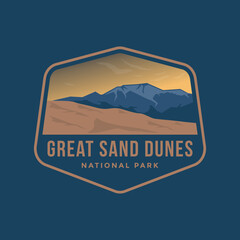 Wall Mural - Great Sand Dunes National Park emblem logo illustration.