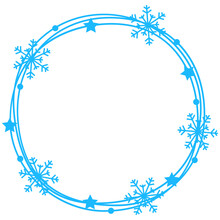 Snowflakes Christmas Wreath Svg,  Round Winter Border