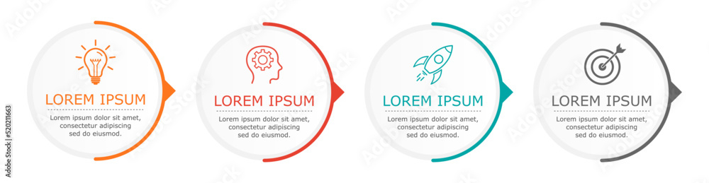 Business infographic Vector with 4 steps. Used for presentation ...