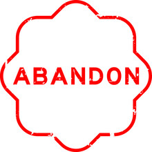 Grunge Red Abandon Word Rubber Seal Stamp On White Background