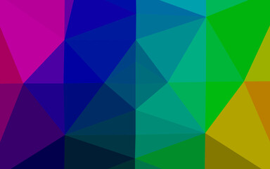 Dark Multicolor, Rainbow vector triangle mosaic texture.