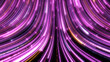 Abstract pink purple motion glow light trail with particles background.