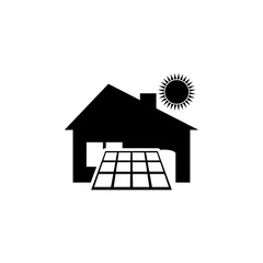 Sticker - House solar energy icon isolated on white background