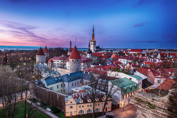 Wall Mural - Tallinn view at sunset