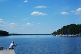 Fototapeta Fototapety pomosty - Jezioro lato wędkowanie 
