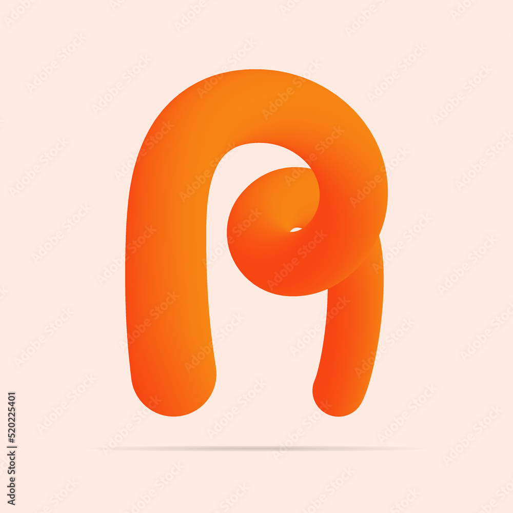 Color Orange Letter R Lettering Styles R letter made of shinny orange color design. Vector isolated font for ...