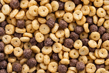 Chocolate Corn Balls And Corn Rings Cereal Background