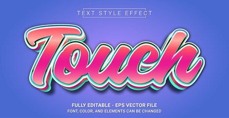 Canvas Print - Touch Text Style Effect. Editable Graphic Text Template.