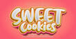 Sweet Cookies Text Style Effect. Editable Graphic Text Template.
