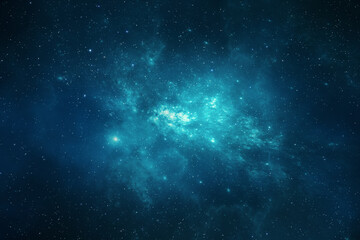 Starry night sky, space background of starlight, distant stars, far away galaxies, nebulas, gas clouds and star dust.