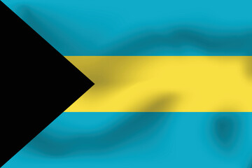 Wall Mural - National flag of Bahamas. Realistic pictures flag
