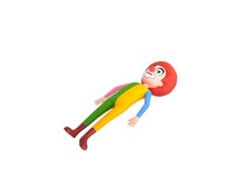 Clown Character Lying On Floor In 3d Rendering.