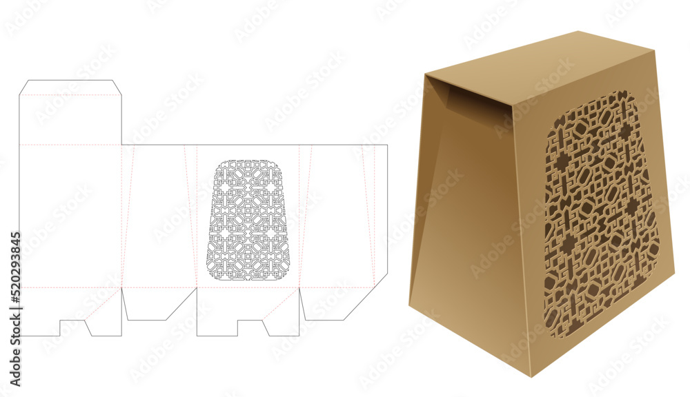 packaging box die cut template and 3D mockup Stock Vector | Adobe Stock