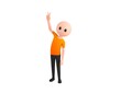 © Baria - Simple Male character showing two finger in 3d rendering.