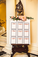 Beautiful elegant stylish wedding guest table list