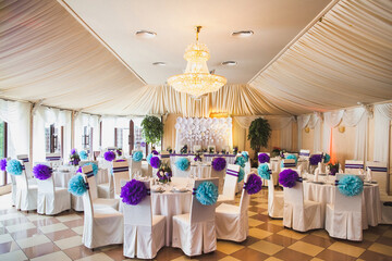 Wall Mural - Elegant banquet hall for a wedding party