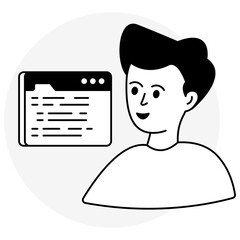 Unique design icon of web coding