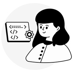 Unique design icon of web programmer